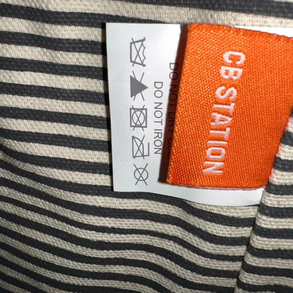 NWT CB Station Waxed‎ Canvas Fabric Bin Slate Round Bottom